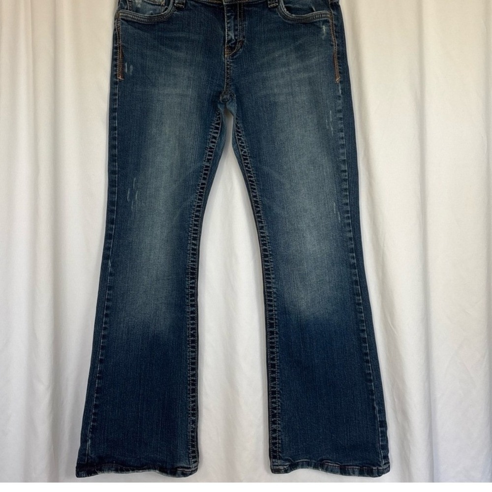 Aeropostale Hailey Skinny Flare‎ Jeans Medium Wash Denim Womens Sz 13/14 Y2K
